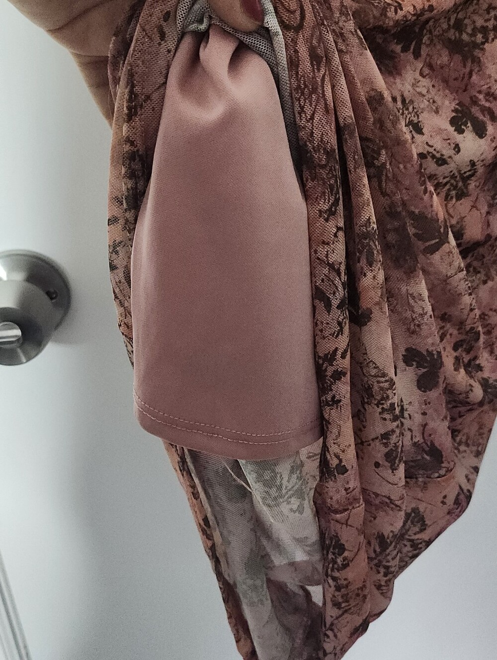 90s Grunge Pink Floral Short Sleeve Mesh Midi Dress - Picture 4 of 9